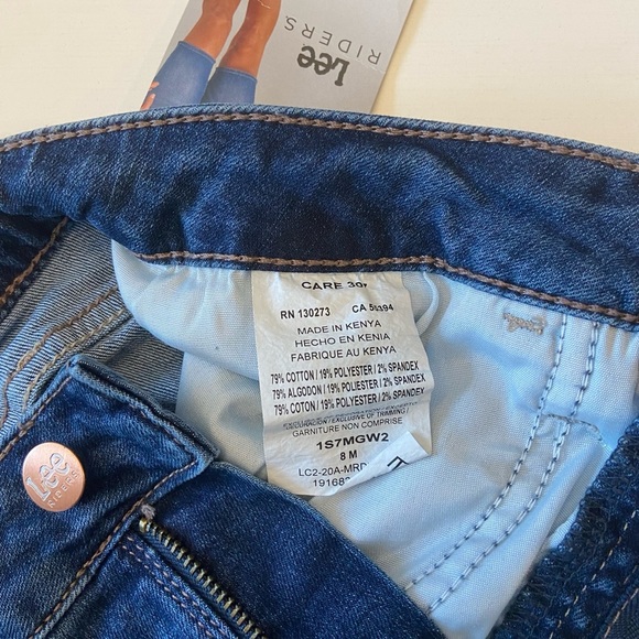 NWT Lee Riders Midrise Bermuda Shorts in Iron Blue - Size 8 - Picture 10 of 10